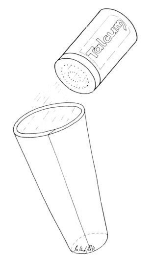 Additional talcum for sliding